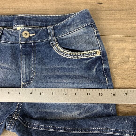 Faded Glory Girls Boot Cut Jeans 12 Stretch Embroidered Pockets Adjustable Waist - Picture 12 of 13